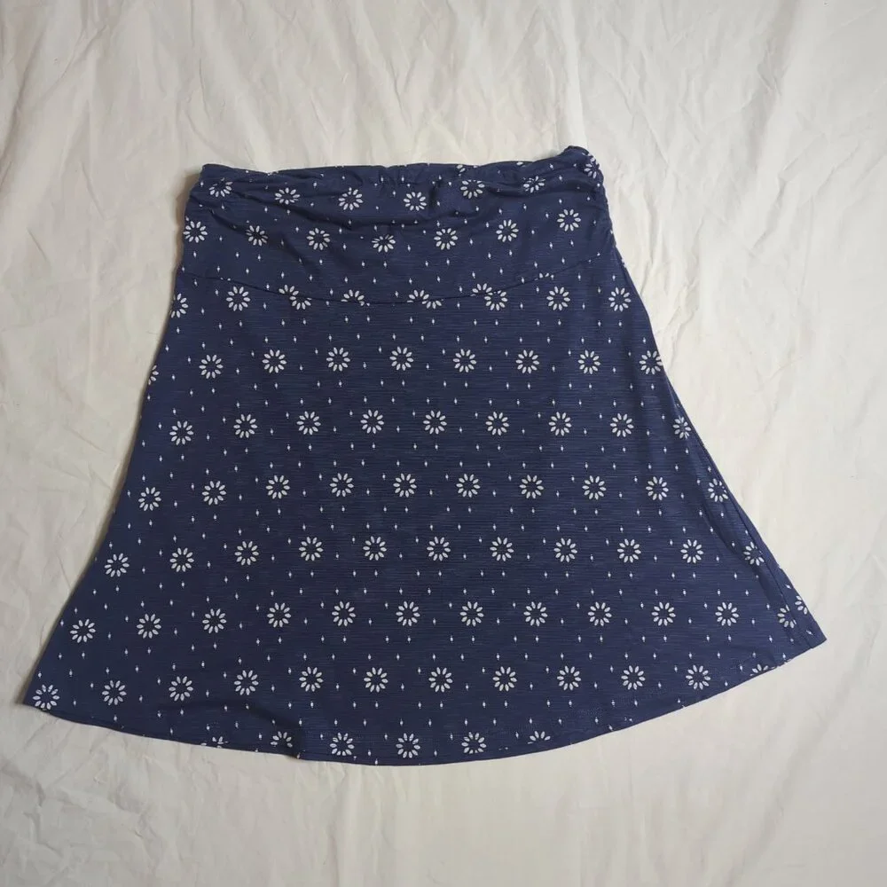 Toad&Co Women's Size Small Chaka Skirt, Navy Blue Print - Picture 1 of 8